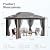 SUNSHINE VALLEY 10x13' Outdoor Patio Gazebo Wood Look, Canopy Tent with Heavy-Duty Metal Frame, Screened Gazebo with Dual Roof & Curtains, Patio Canopy with Mosquito Netting for Backyard, Dark Grey
