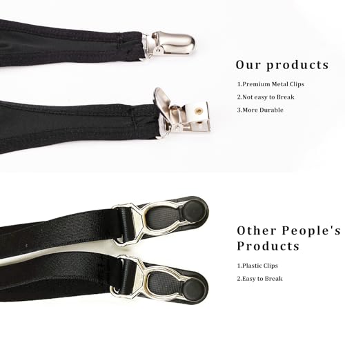 Garter Belt Plus Size High Waist Garter Belts with 4 Vintage Metal Clips for Stockings Womens Lingerie4