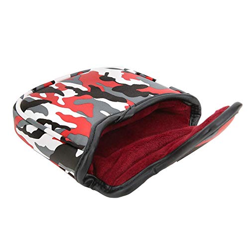 RiToEasysports Putter Cover, Square Headcover wasserdichte PU-Magnetverschluss-Tarnung im verdickten Plüschgewebe Putter Haube