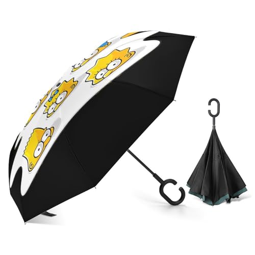 自動車の逆傘 シンプソンズ 逆折り式傘 逆さ傘 逆さ傘 長傘 メンズ 逆折り式 紫外線遮蔽 傘 UVカット 晴雨兼用 自動開閉 速乾 耐強風 メンズ 折りたたみ傘 レディース 軽量 台風対応 梅雨対策 日傘 雨傘