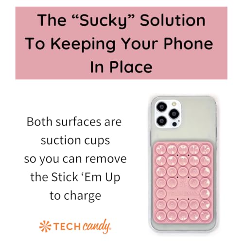 Ventouse double face pour téléphone portable Tech Candy Stick 'Em Up support ventouse rose