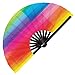 Bandera del orgullo LGBT UV Glow Abanico de mano plegable Gay Pride Rainbow Pattern Ventilador de mano con estampado de arco iris LGBTQ Abanico colorido Orgullo de impresión (estilo 9)