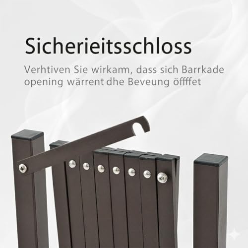 GYMTIME Scherengitter Ausziehbar, Absperrgitter Outdoor, Mobiles Absperrung Metallbarrikade, leicht zu montierende Absperrkette mit Rollen für den Garten,7 Meter, Braun