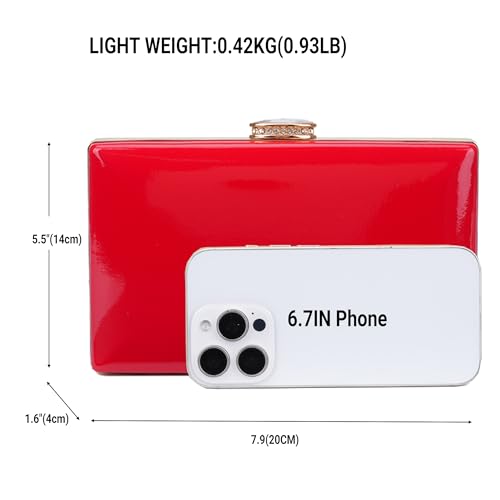 Image of Patent Leather Clutch Purses for Women Glossy Evening Bag