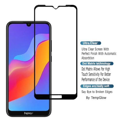 Image of Screen Protector for Huawei Honor 8A | 8A Pro | 8A Prime | Play 8A (Black) Tempered Glass Edge-to-Edge 6D Screen Guard With Installation Ki