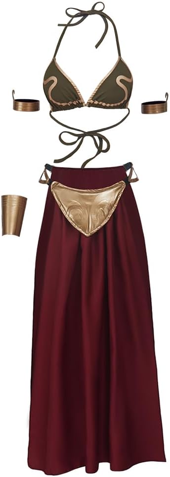 Princess Cosplay Leia Slave Costume Lingerie Uniform Set for Women Halloween Outfits