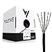Voltive Cat6 Outdoor (CMX), 500ft, Black - UV Resistant - Solid Bare Copper Bulk Ethernet Cable - UTP - 600MHz - UL Certified & ETL Verified