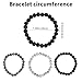 Mikovivi 3pcs Adjustable Crystal Bracelet for Women, Elastic Natural Stone Beaded Bracelet Fashion Chakra Jewelry (White, Black, Gray)