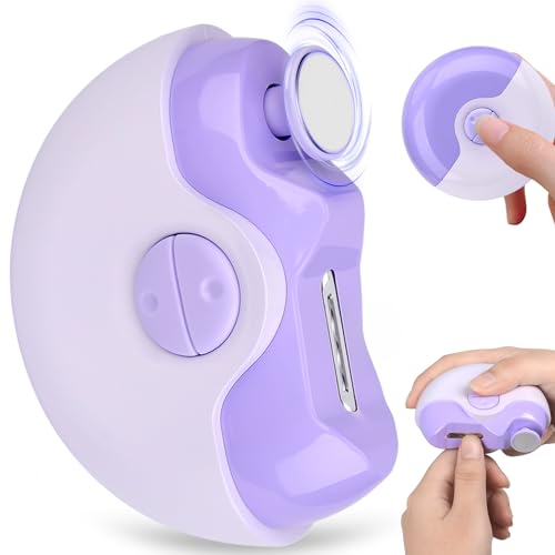 Cortauñas Eléctrico de Bebé, Cortauñas de Bebé Pulidor 2 en 1, Lima Automática de Uñas de los Pies con Luz LED, Kit Cortauñas Eléctrico Recargable USB para Adultos, Niños, Mujeres (A)