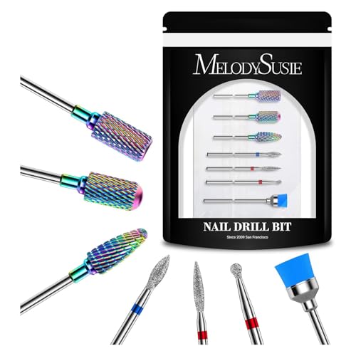 MelodySusie 7*Embouts de Ponceuse à Ongles Pour Manucure et Pédicure, Pour Retirer Le Vernis/Gel et Repousser les Cuticules.