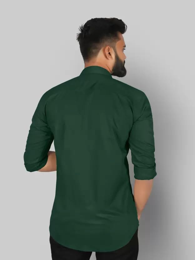 Image of Men's Cotton Solid Full Sleeves Regular Fit Formal Shirt