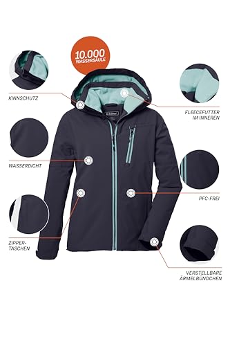 killtec Mädchen Funktionsjacke mit Kapuze/Winterjacke ist wasserdicht KOW 169 GRLS JCKT, schwarz blau, 128, 40926-000 – Ansicht 3