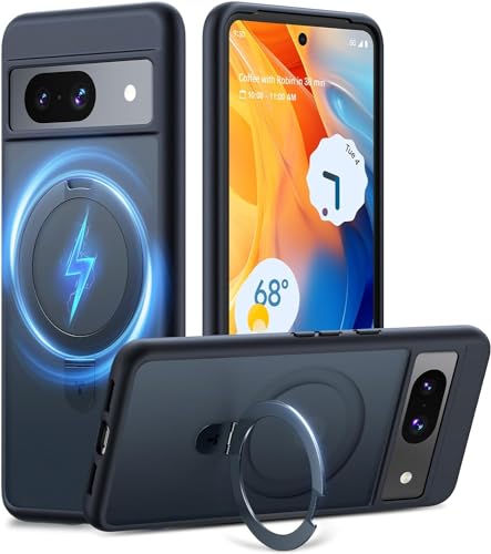 TORRAS Magnetic Ostand for Pixel 8 Case, Translucent Black