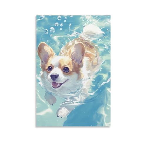 Corgi Murale Peinture Sur Toile pour mur vide 50x75