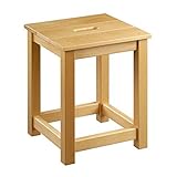 Madera de haya Taburete, Reposapiés, Taburete de madera, madera de haya de taburete, asiento 34 x 34 cm, 45 cm de alto