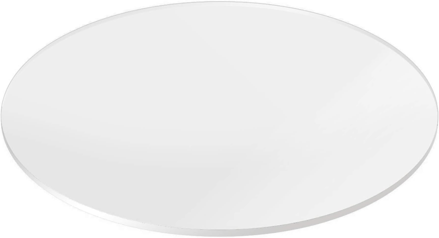 Clear Plexiglass Sheet Round Custom Cut Diameter 1/2 Inch Thick Acrylic Cake Board Display Stand Flame-Polished Tabletop Protector for Crafts Coasters by Fab Glass and Mirror