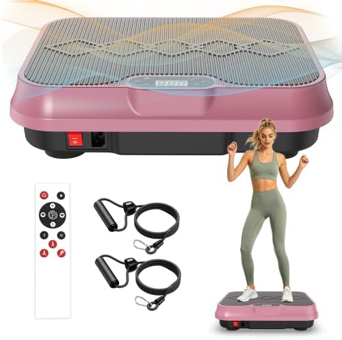 Plataforma vibratoria de ejercicio fitness con bandas de resistencia miniatura 2