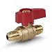 Flextron FTGV-38R38R Gas Valve with 3/8 Inch Outer Diameter Flare x 3/8 Inch Outer Diameter Flare Fittings for Gas Connectors with Quarter-Turn Lever Handle, Brass Construction, Corrosion Resistance