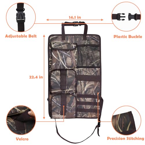 Suyeah 2 Pack Seat Back Gun Rack, Front Seat Gun Organizer with Molle Panel Vehicle Gun Holder, Automotive Gun Racks Vehicle Seat Back Rifle Gun Holder for Hunting