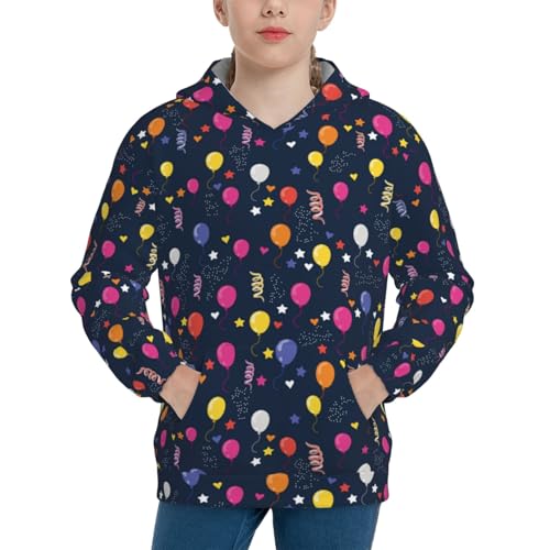 Colored Balloons Kids Pullover Hoodies Boys Sweatshirts Girls Athletic Clothes with Pocket