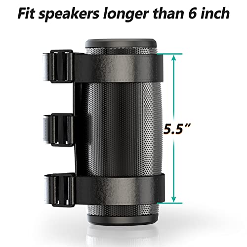 Wali Portable Speaker Mount For Outdoor Golf Cart Railing, Bike Or Boat, Adjustable Strap Fits Most Bluetooth Wireless Speakers Attachment Accessory Holder (Ssh001-B), Black #TOP4