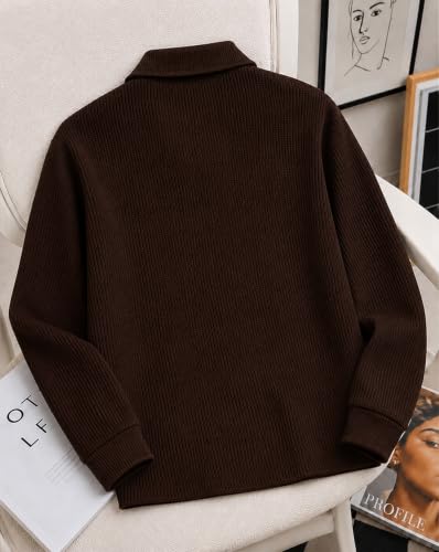 Image of AUSK Men's Waffle Knit Textured Full Sleeve Polo T-Shirt | Cotton Blend Regular Fit Zip Polo Neck Solid Smart Casual T Shirt for Men | Casual Wear, Travel & Weekend Wear Tshirt for Men