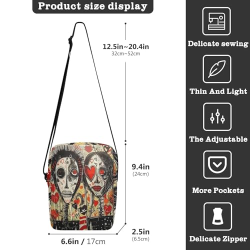 cute messenger bag Small Crossbody Bags For Women Shoulder Handbags Adjustable Strap for outdoor sports outdoor sports- Gothic Black3