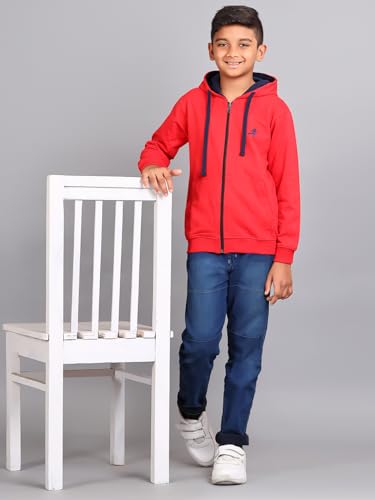 Image of ZION Hoodies for Boys - Cotton Hoodies Sweatshirt with Zipper | Solid & Regular Fit with Embroidery | Long Sleeve | for Every Occasion | Multiple Sizes & Colors (Pack of 1)