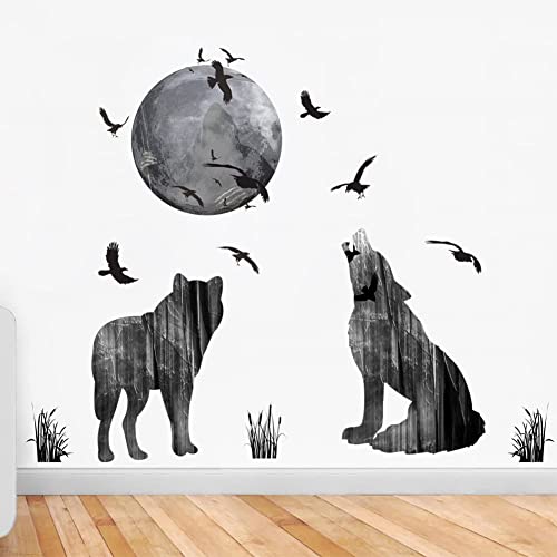 Vinilo decorativo Wolf and Moon 85x70 cm miniatura 2