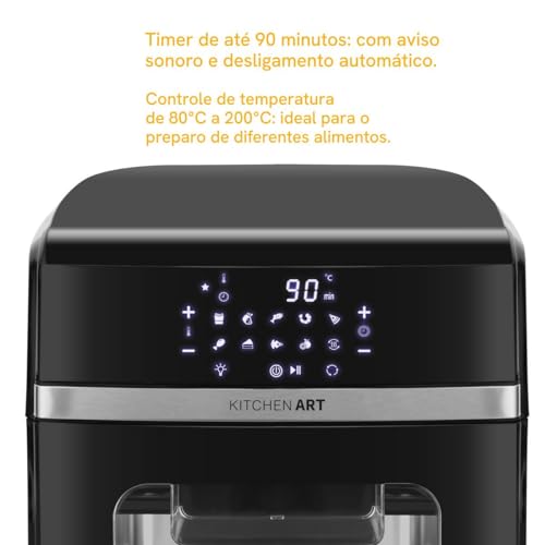 Fritadeira Air Fryer Philco Kitchen Art Painel Digital KFR02 127V
