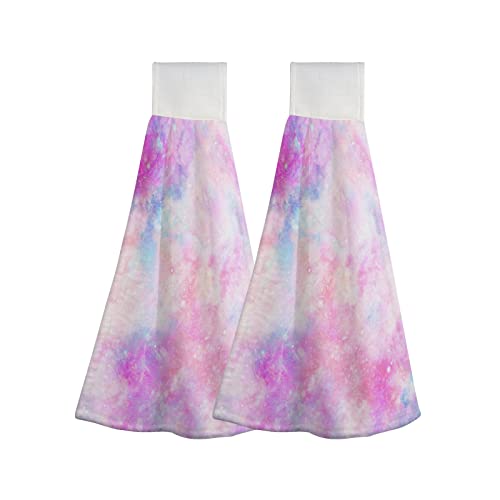 Hanging Kitchen Towels Set Abstract Tie Dye Pattern Microfiber Hand Towels 2 Pcs Absorbent Hanging Tie Towel Wipe Cloth For Bathroom Home Decor Washcloth #TOP6