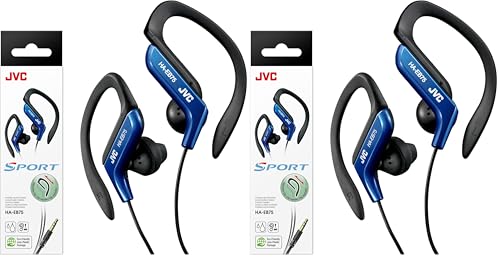 Image of JVC Clip Style Headphone Blue Lightweight and Comfortable Ear Clip. Splash Proof Water Resistant Powerful Sound with Bass Boost HAEB75BA (Pack of 2)
