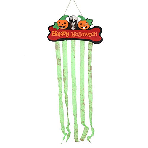 Halloween Hanging - Halloween Decoration Hanging Ghost Red Horror Skeleton Skull Halloween Party Props Haunted House Indoor and Outdoor Party Decor Toy Kids Gift (Green)