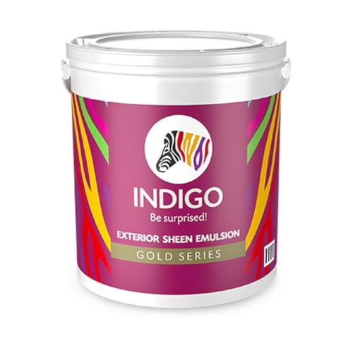 Image of Indigo Exterior Sheen Emulsion Gold Series | Low Dirt Pickup & UV Resistant Exterior Paint | Elegant Sheen Finish | Weather Guard | Sheen Finish | A TOUCH OF TEAL (Colour Code: 4T0956, ES7) - 1 Litre