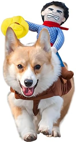 DELIFUR Pet Costume Dog Costume Pet Suit Cowboy Rider Style Dog Carrying Costume (X-Small)