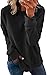Kenhansion Women's Crewneck Sweatshirt Lightweight Long Sleeve Pullover Tunic Top Fashion Relaxed Fit Solid Color Fall Shirt (Black,5X-Large)