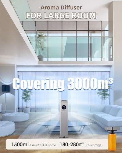 Diffuseur d'huiles essentielles sans eau grand volume 3000m³ avec timer programmable - 3