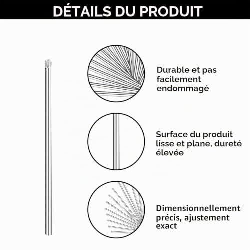 Agatige Accessoire de Goupille de Lien de Montre, Barre de Ressort de Bande de Montre de 1mm/0,04 po Goupilles de Lien de Bracelet en Métal Outil D'accessoire de Réparation de Montre – vue 5