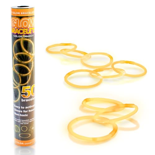 Glow stick bracelets orange CoolGlow pour soirée et festival