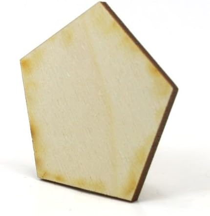 Mylittlewoodshop - Pkg of 12 - Pentagon - 2 inches by 2 inches and 1/8 inch Thick Unfinished Wood(LC-PENT12-12)