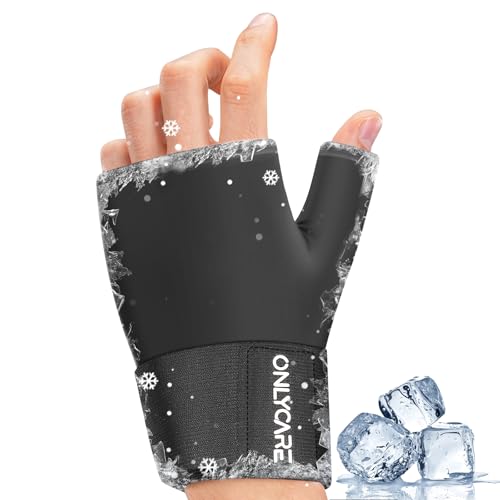 Pack de glace pour poignet ONLYCARE, pack de glace en gel souple pour thérapie par le chaud et le froid des mains, pack de gel froid pour le canal carpien, la tendinite, les blessures sportives
