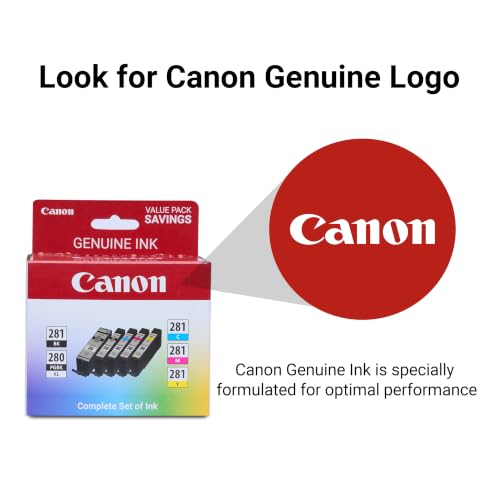 Image of Canon PGI-280 /CLI-281 Genuine Combo Pack, Compatible with TR8520, TS9120,TS8120, TS6120, TS9521C /a, TS9520 /a, TS8220, TS6220, TS8320, TS6320, TS702 /a, and TR8620 /a Series Printers