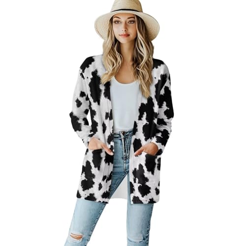 Image of Biyejit Women's Long Sleeve Open Front Cardigan Casual Loose Lightweight Cardigans with Pockets Drape Cardigan