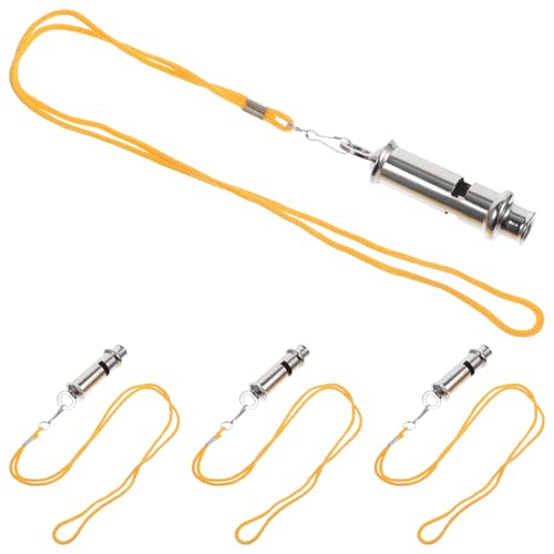 Silbatos de acero inoxidable para árbitro 4 piezas miniatura 1