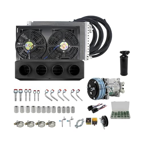 Kit De Compresor Universal RV65F 508 For Aire Acondicionado De 12V/24V, For Minibús, Camioneta, Tractor, Excavadora, Aire Acondicionado, Mantenimiento.(24V Cool and Heat)