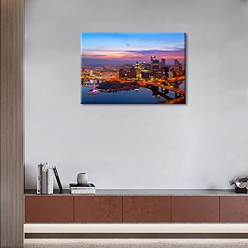 Impression sur toile de Pittsburgh pour salon moderne