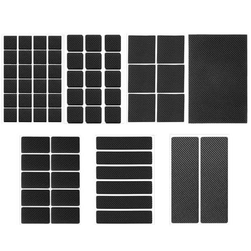 64 Stück Antirutsch Pads rutschfeste Selbstklebend Aufkleber Anti Rutsch Gummifüße Rutschfester Gummisboden Gummi Aufkleben Schuhsohlen Protektoren Runde Rechteckige für Möbelfüße Stuhlbeine Sofas