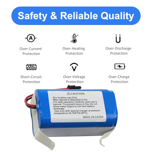 Image of 3000mAh Battery for Coredy R750-2200pa G800 G850, Kyvol Cybovac E20 E30 E31 | RoboVac LR30 L35 LR20 Hybrid+, CECOTEC Conga 5290 Ultra Home, Laresar Grande 2 Sweeping Vacuum Cleaner with Tools