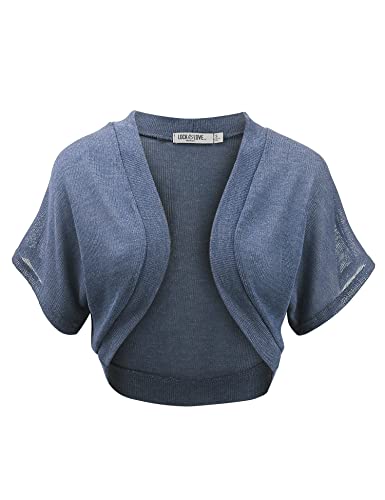 Image of Lock and Love Women's Versatile Open Front Lightweight Short Sleeve Bolero Shrug