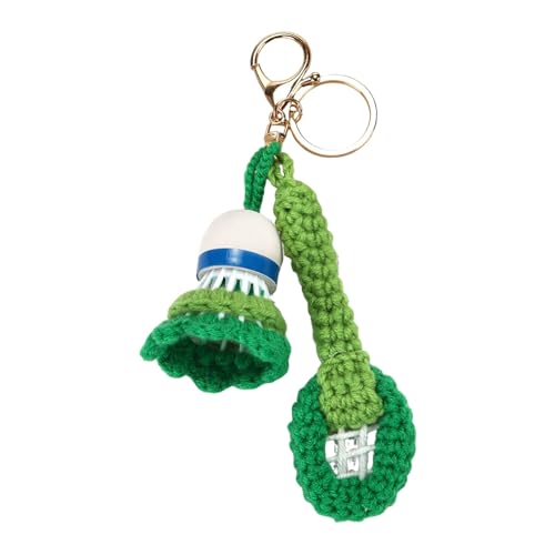 Hand Knitted Crochet Badminton Keychain for Everyday Use Gift and Daily Item Decoration Portable Ornament Teens Students Gift